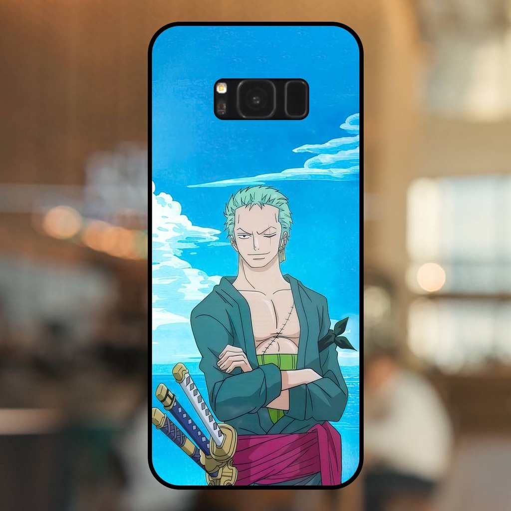 Ốp lưng điện thoại Samsung S8, S8 Plus viền đen Zoro One Piece Đảo Hải Tặc