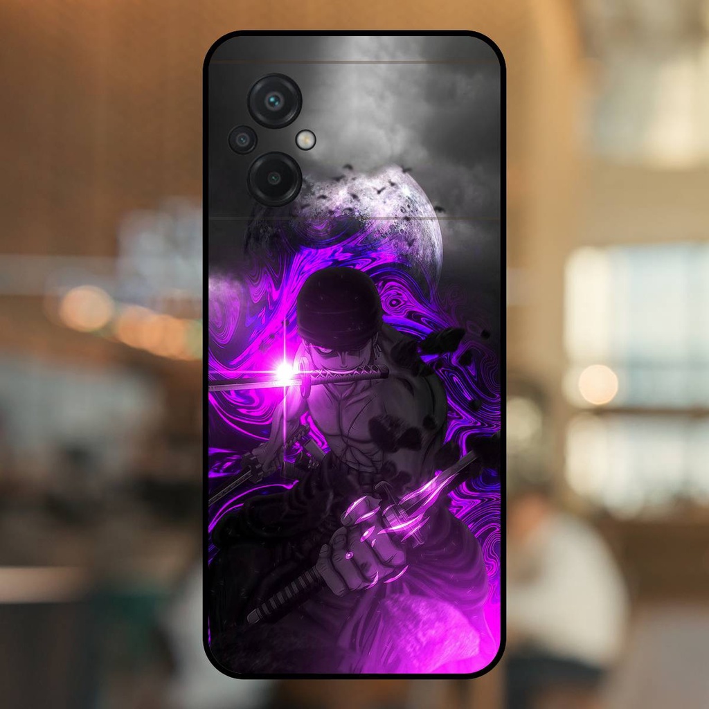 Ốp lưng điện thoại Poco M5 viền đen Zoro One Piece Đảo Hải Tặc