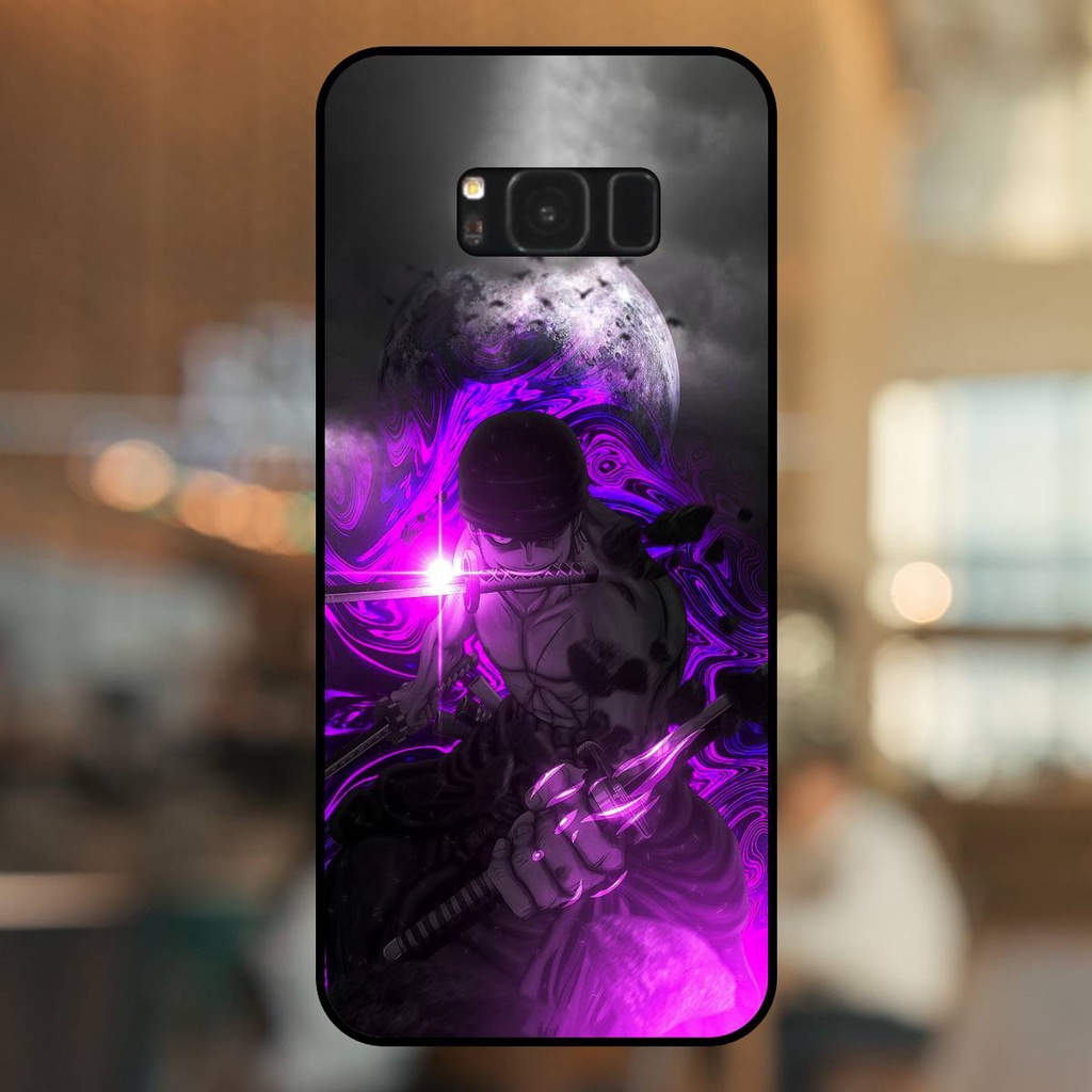 Ốp lưng điện thoại Samsung S8, S8 Plus viền đen Zoro One Piece Đảo Hải Tặc
