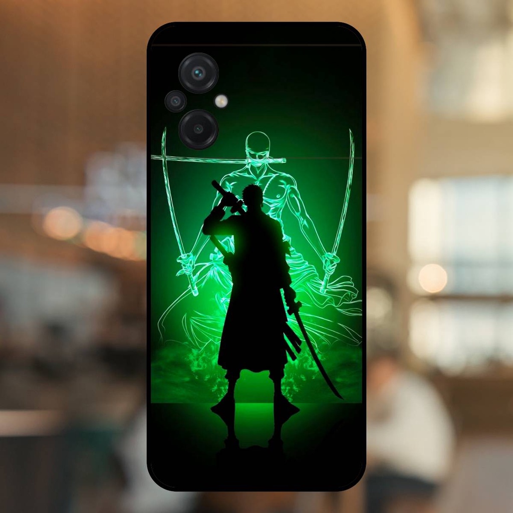 Ốp lưng điện thoại Poco M5 viền đen Zoro One Piece Đảo Hải Tặc