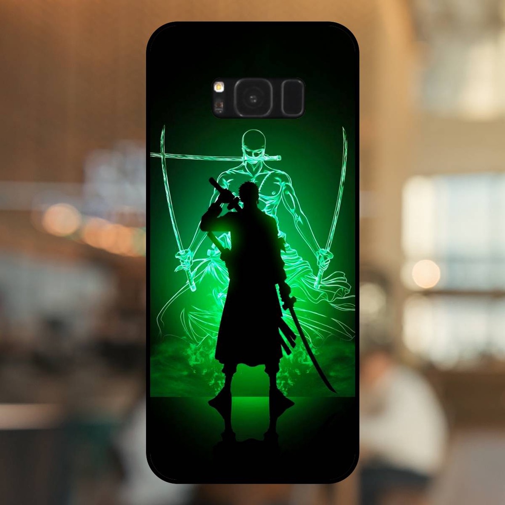 Ốp lưng điện thoại Samsung S8, S8 Plus viền đen Zoro One Piece Đảo Hải Tặc