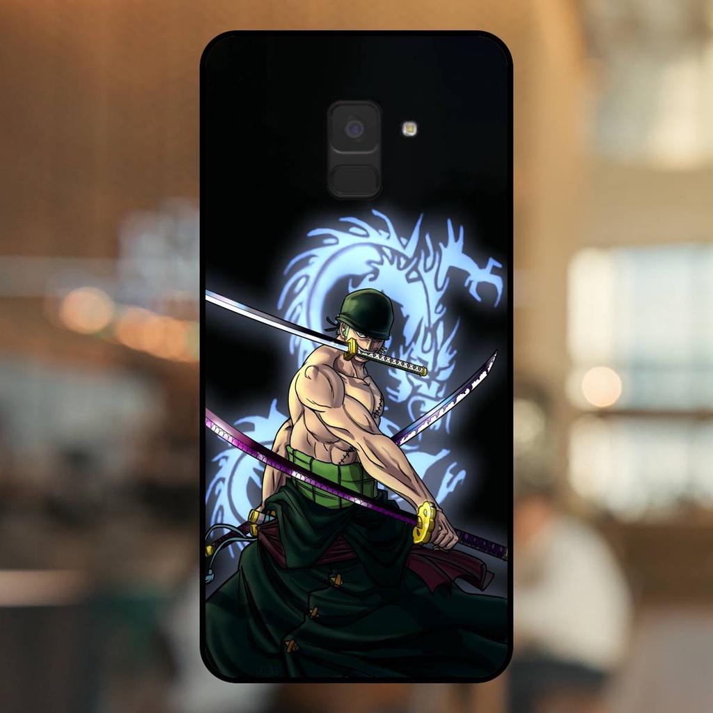 Ốp lưng điện thoại Samsung A8 Plus, A8 viền đen Zoro One Piece Đảo Hải Tặc
