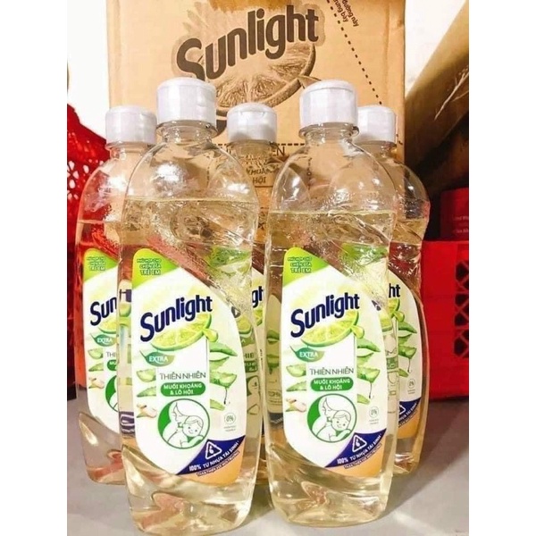 ☘ Nước rửa chén Sunlight Thiên Nhiên 👉Chiết xuất từ Muối khoáng và Lô hội (nha đam)