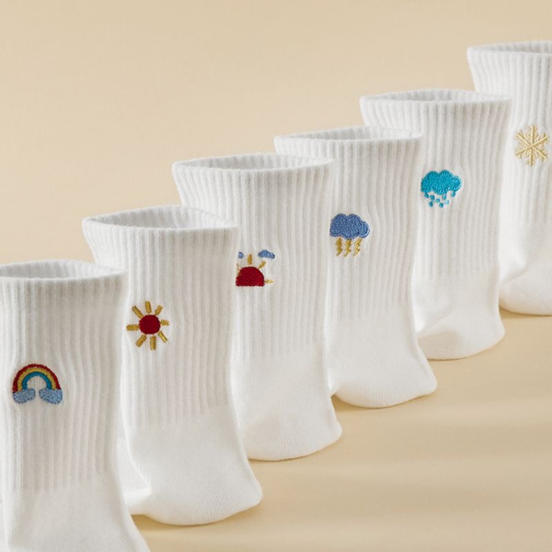 Vớ Cotton Cổ Cao Mỏng Màu Trắng Dễ Phối Đồ Thời Trang Mùa Hè