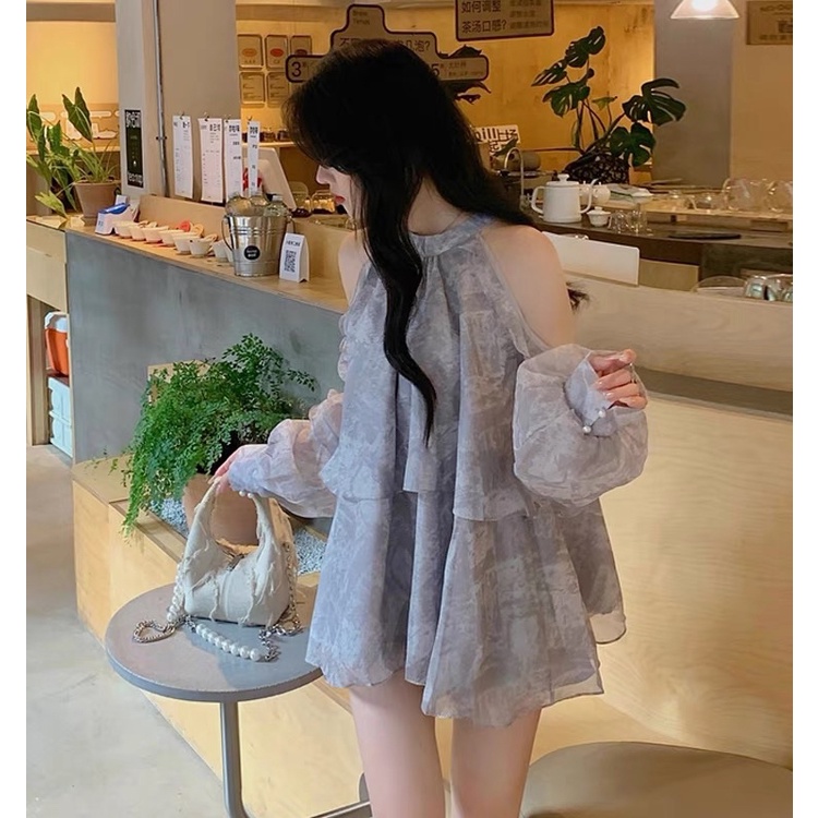 Áo baby doll trễ vai phong cách Hàn Quốc