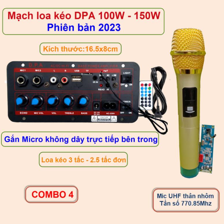 Mạch loa kéo DPA công suất 100W - 150W phiên bản 2023 Kèm Micro
