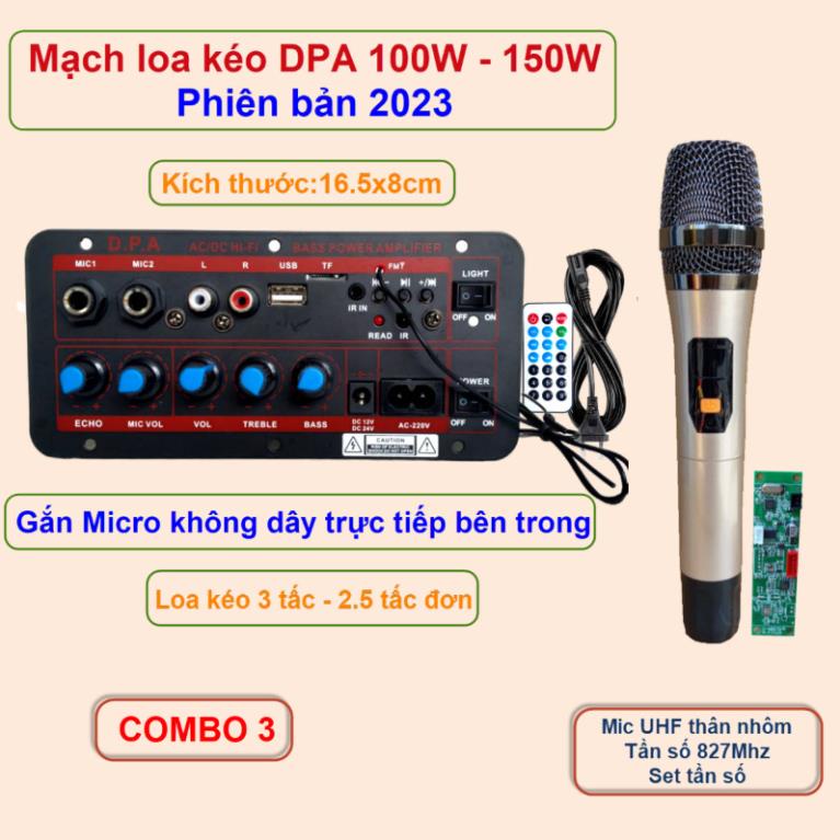 Mạch loa kéo DPA công suất 100W - 150W phiên bản 2023 Kèm Micro
