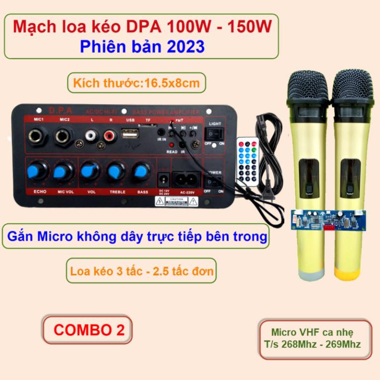 Mạch loa kéo DPA công suất 100W - 150W phiên bản 2023 Kèm Micro