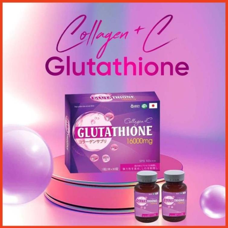 Viên Uống Trắng Da GLUTATHIONE 16000 - Viên Uống COLLAGE Trắng Da Mờ Nám Giảm Nếp Nhăn ( Hộp 2 lọ 60 viên ) CHÍNH HÃNG