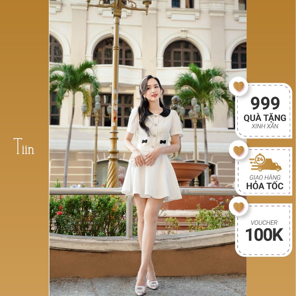 Chân váy trắng nữ cạp liền dáng xoè tôn dáng có lớt lụa kín đáo TIINSTORE CHN237