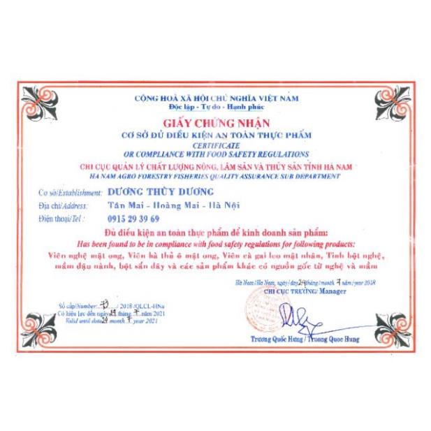 Viên tinh bột nghệ mật ong hộp 400g CHÍNH HÃNG