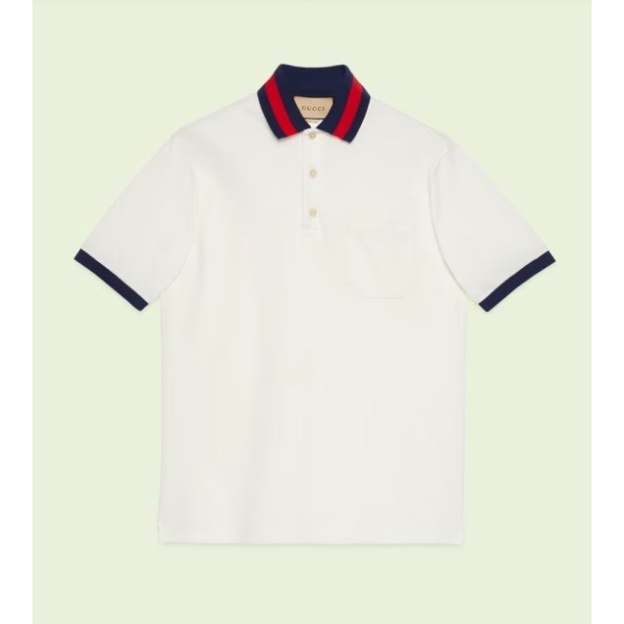 ÁO Polo Gucci WEB STRIPE Polo Gucci Basic Phối Viền Cổ Vải Cotton 100% The.Base
