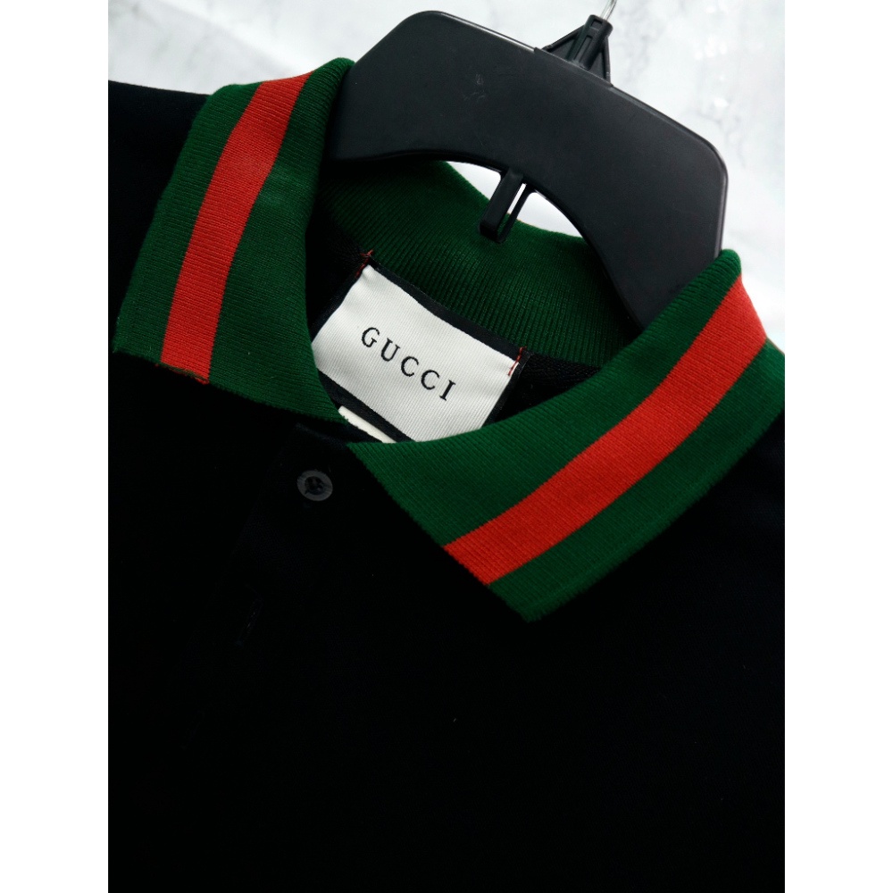 ÁO Polo Gucci WEB STRIPE Polo Gucci Basic Phối Viền Cổ Vải Cotton 100% The.Base
