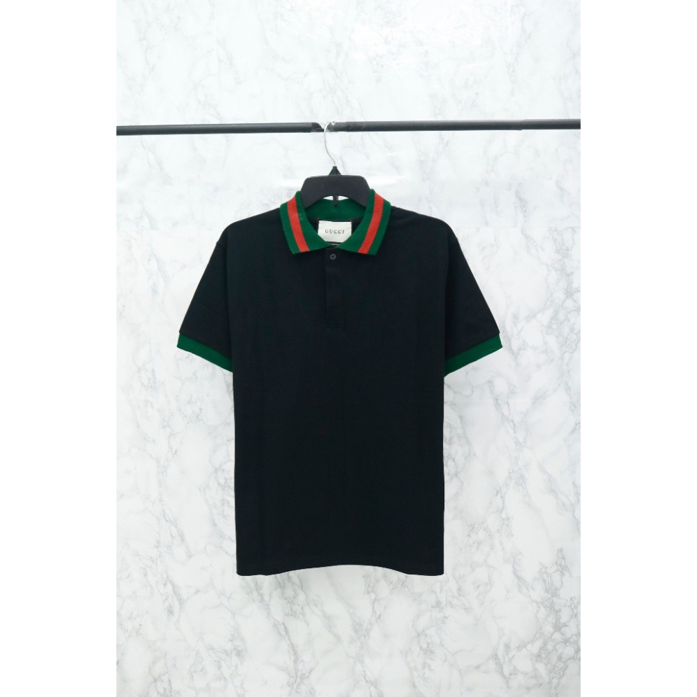 ÁO Polo Gucci WEB STRIPE Polo Gucci Basic Phối Viền Cổ Vải Cotton 100% The.Base
