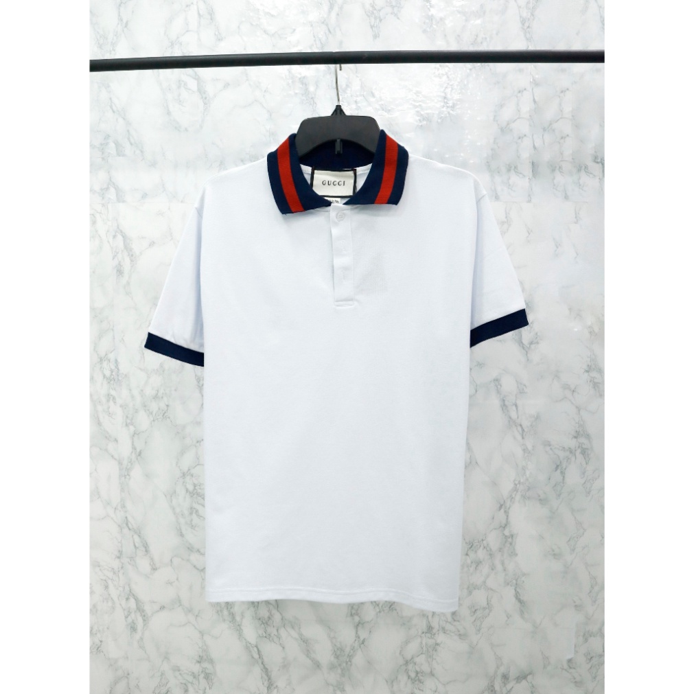 ÁO Polo Gucci WEB STRIPE Polo Gucci Basic Phối Viền Cổ Vải Cotton 100% The.Base