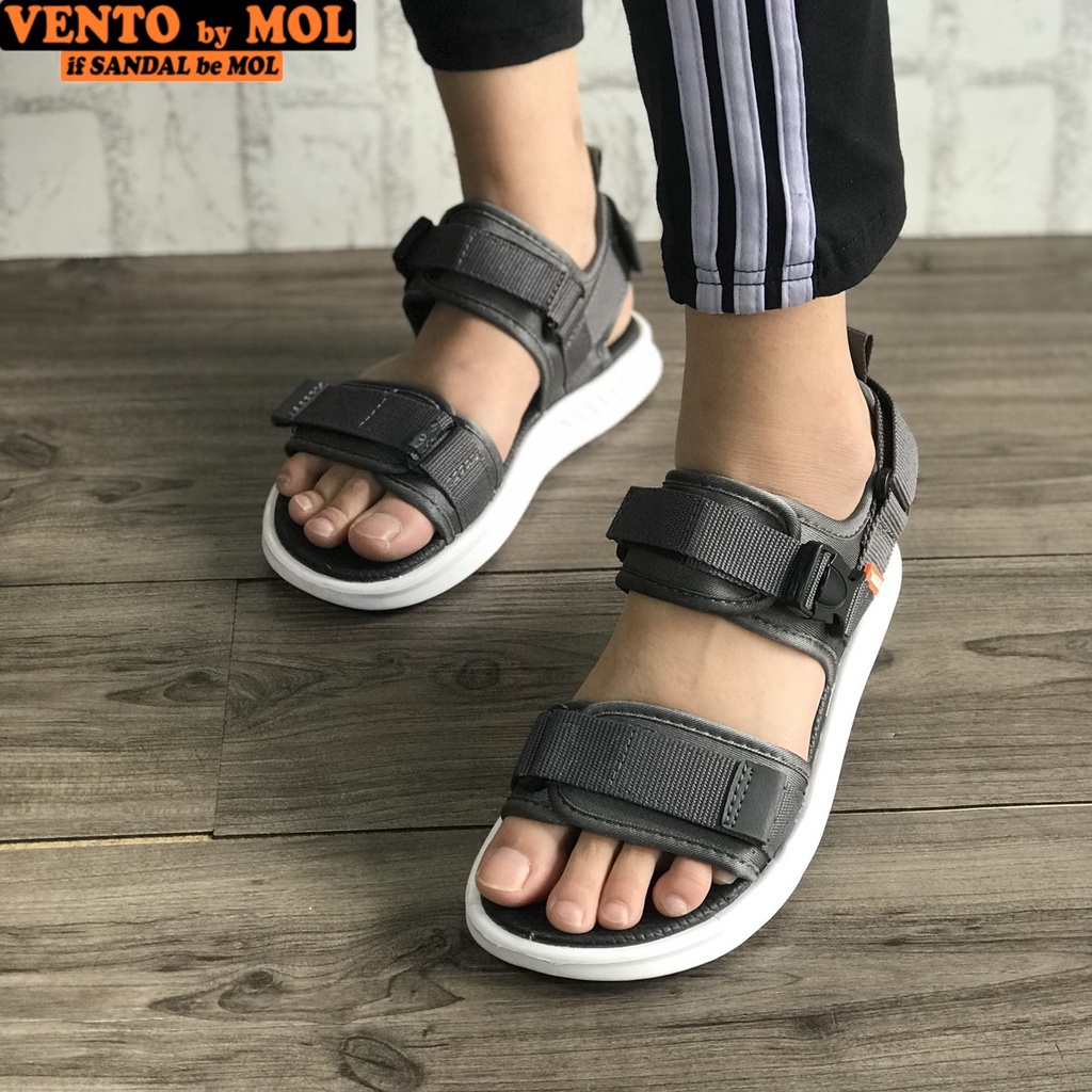 Giày sandal nam nữ 2 quai ngang Vento NB01G2 màu xám