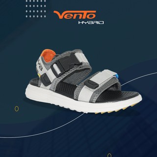 Giày sandal nam nữ 2 quai ngang Vento NB38G màu xám có big size 44 45