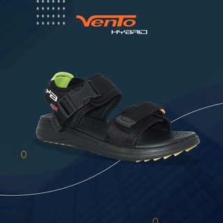 Giày sandal nam nữ 2 quai ngang Vento NB38B màu đen có big size 44 45