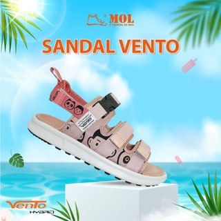Giày sandal nữ 3 quai ngang Vento NB80Be màu hồng phấn