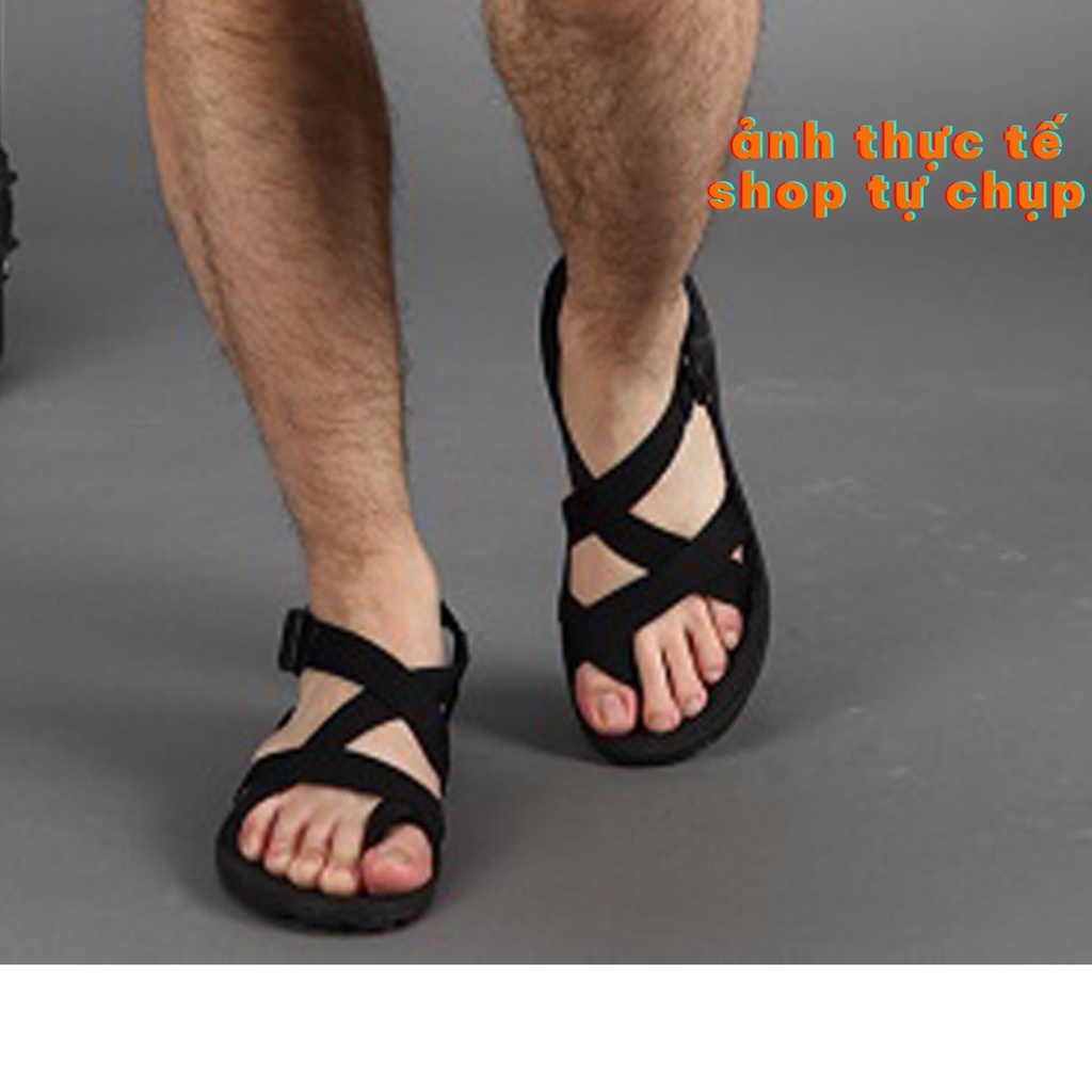 Giày sandal nam quai chéo xỏ ngón Vento NV65B màu đen