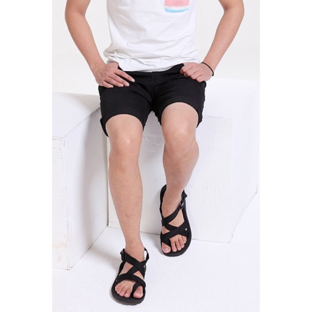 Giày sandal nam quai chéo xỏ ngón Vento NV65B màu đen