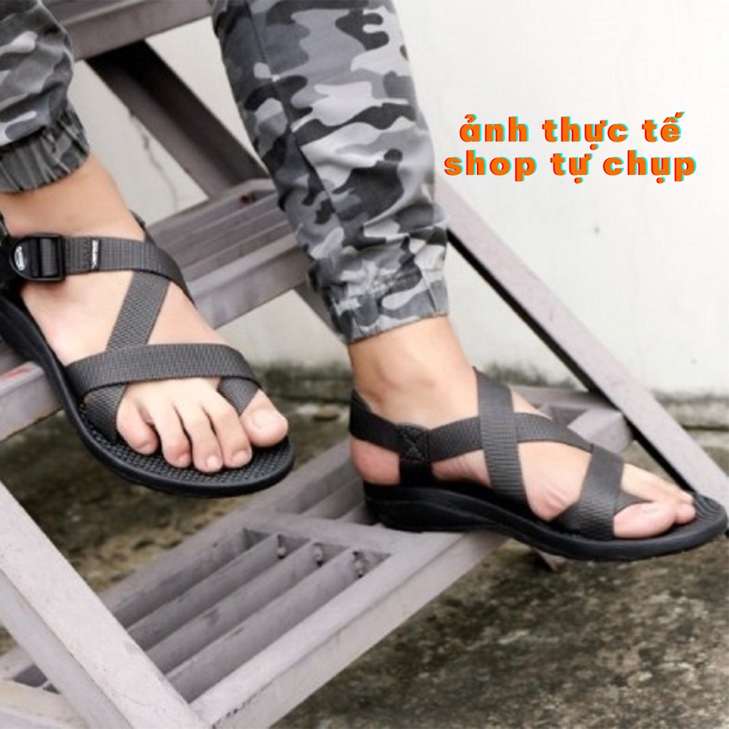 Giày sandal nam quai chéo xỏ ngón Vento NV65G màu xám