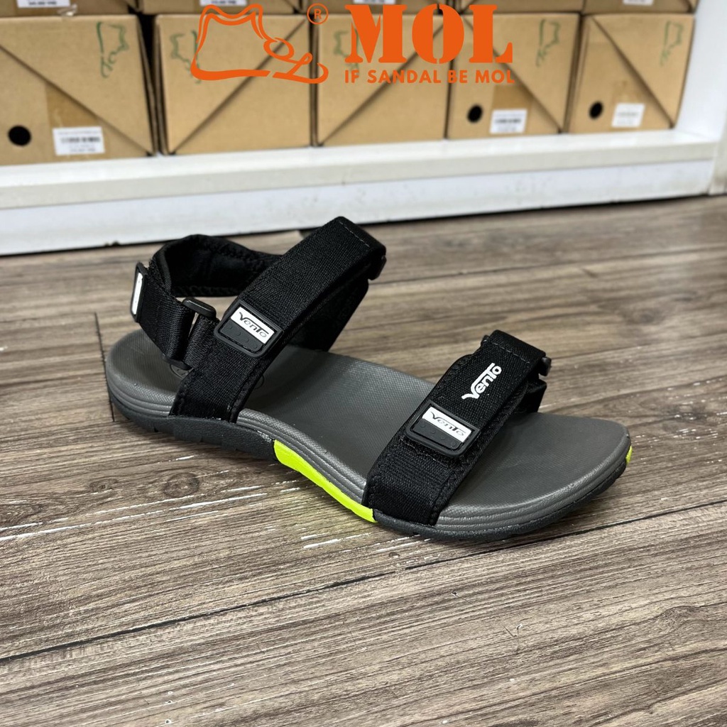 Giày sandal nam 2 quai ngang Vento NV4575B màu đen có big size 44 45 có big size 44 45