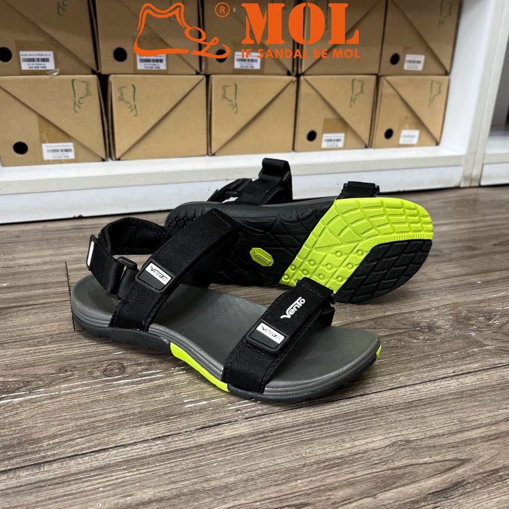 Giày sandal nam 2 quai ngang Vento NV4575B màu đen có big size 44 45 có big size 44 45