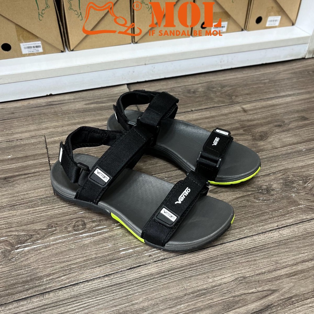 Giày sandal nam 2 quai ngang Vento NV4575B màu đen có big size 44 45 có big size 44 45