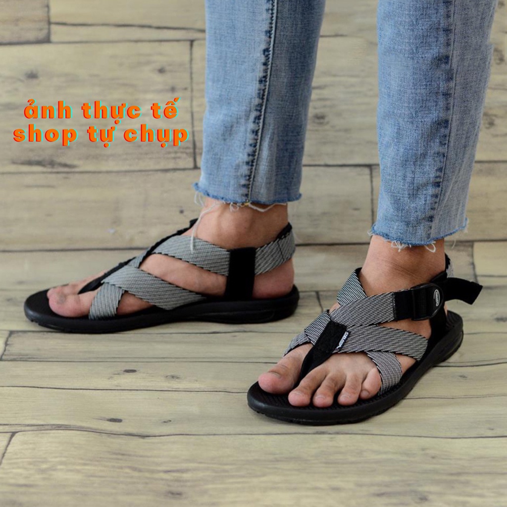 Giày sandal nam quai chéo Vento NV7189G màu xám