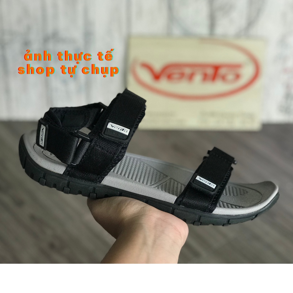 Giày sandal nam 2 quai ngang Vento NV8302B màu đen có big size 44 45