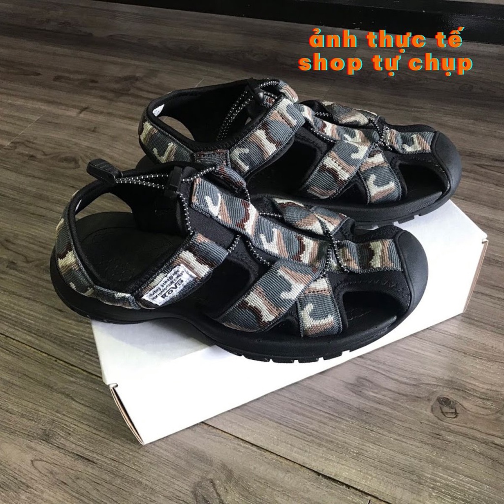 Giày sandal nam Bít mũi Rova RV626Br màu camo nâu có big size 44 45