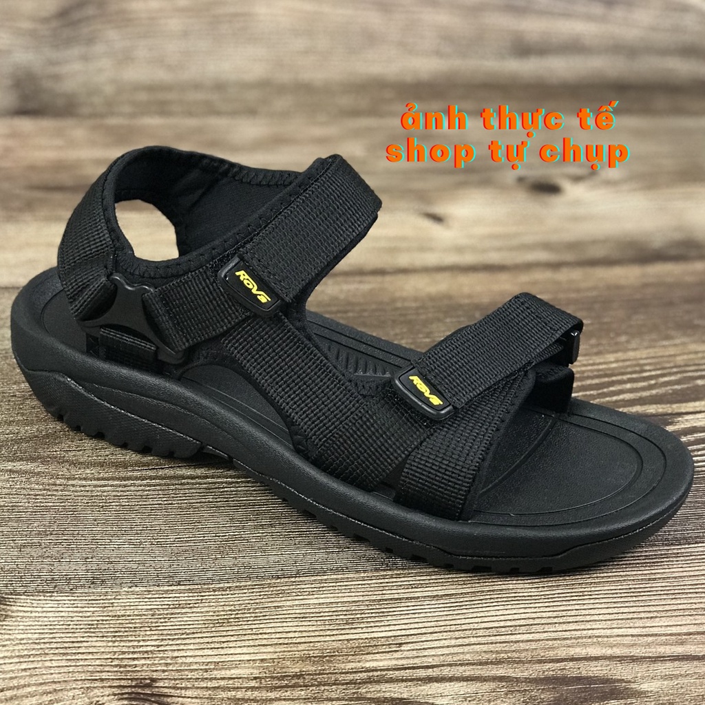 Giày sandal nam quai ngang Rova RV866B màu đen
