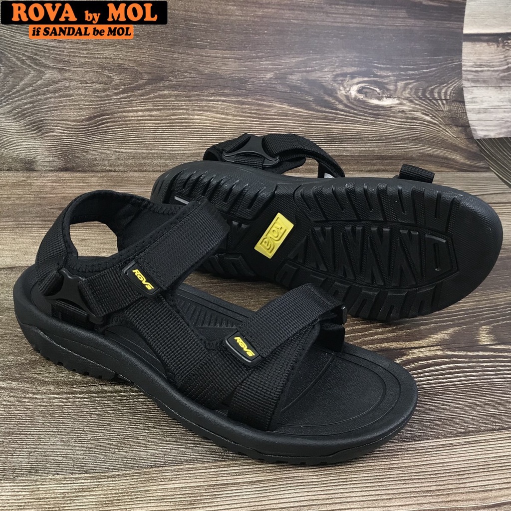 Giày sandal nam quai ngang Rova RV866B màu đen