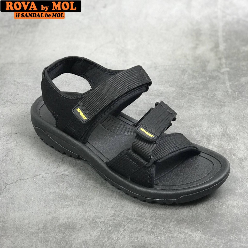 Giày sandal nam quai ngang Rova RV873B màu đen