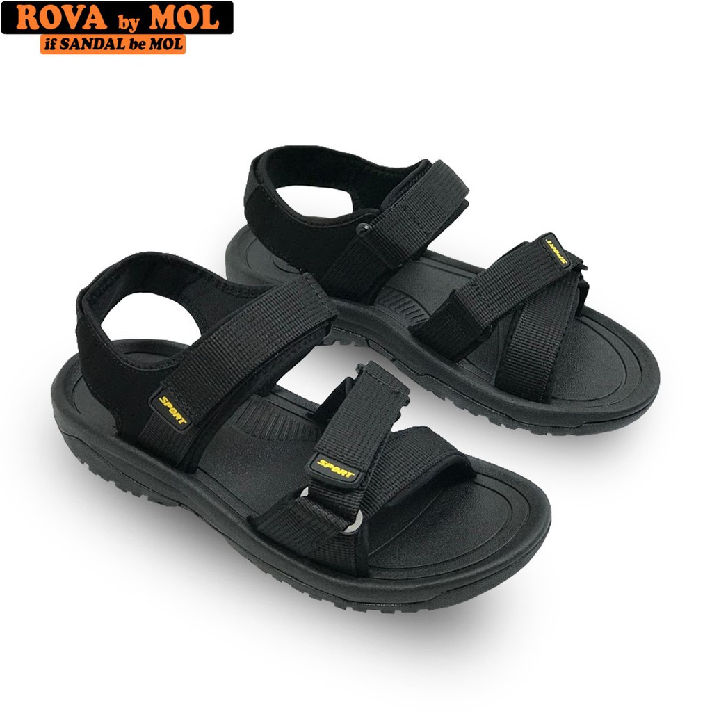 Giày sandal nam quai ngang Rova RV873B màu đen