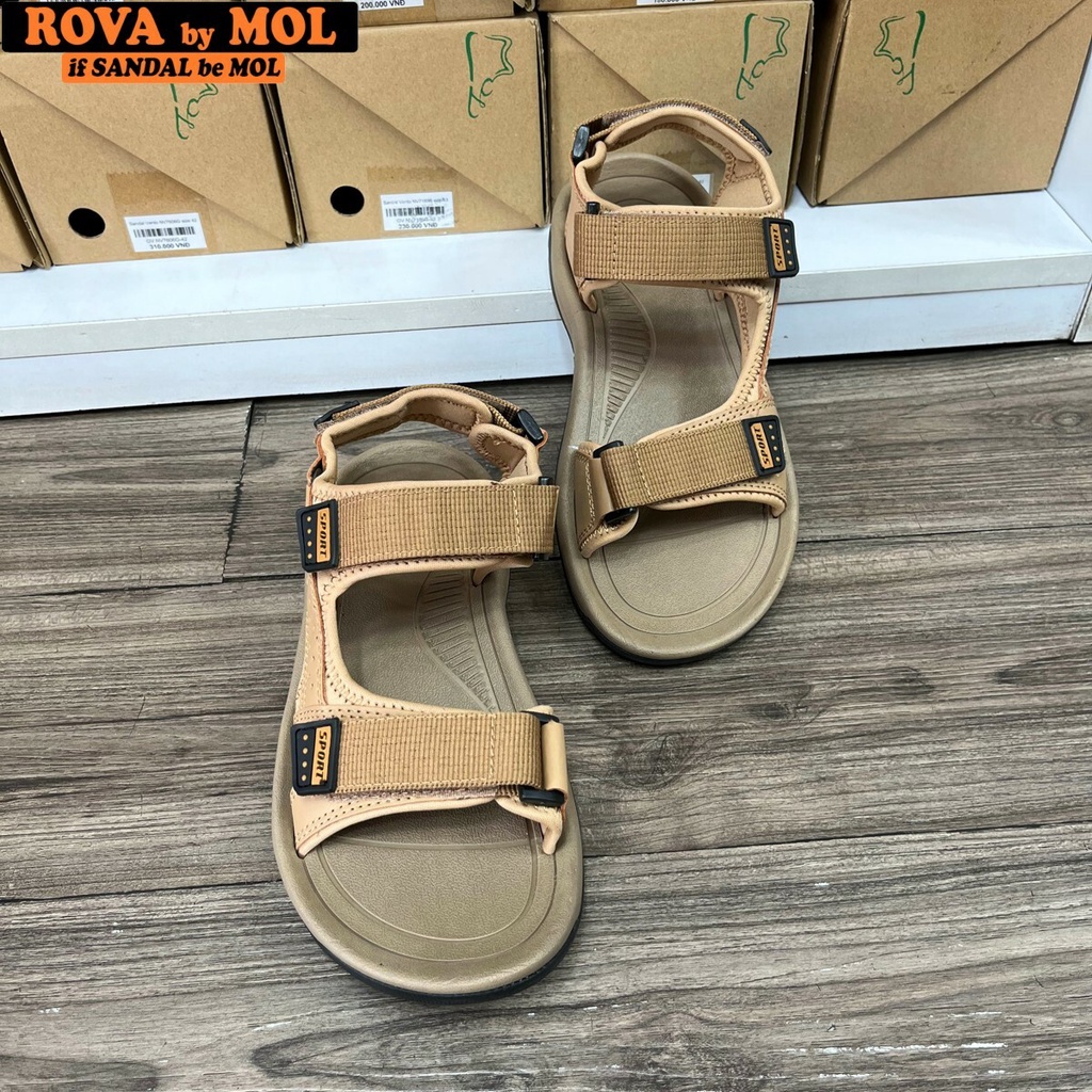 Giày sandal nam quai ngang Rova RV972Br màu nâu