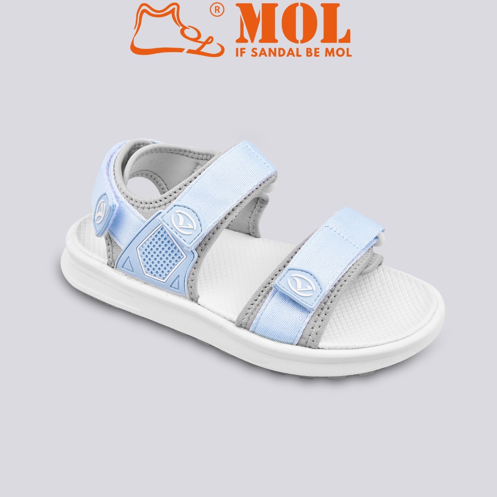Giày sandal nữ 2 quai ngang Rova RV2205G màu xanh phối xám