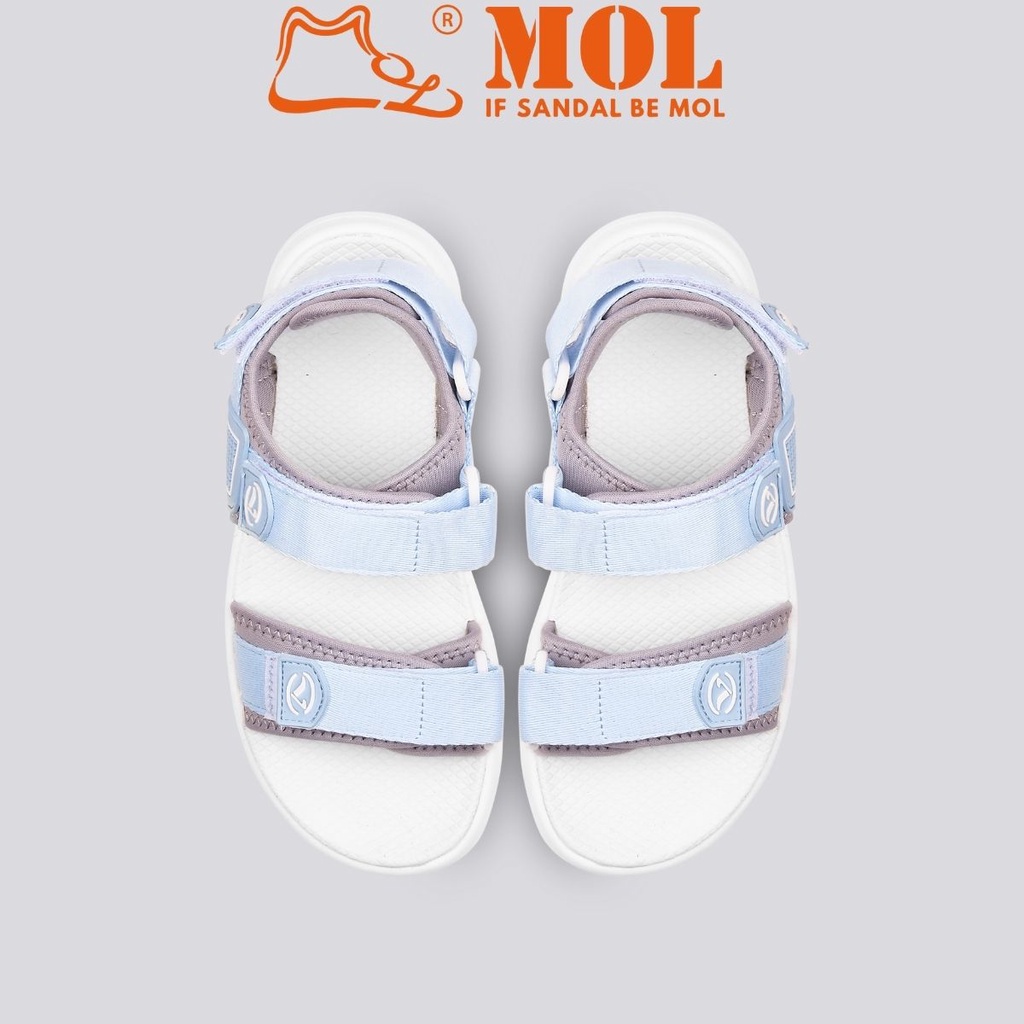 Giày sandal nữ 2 quai ngang Rova RV2205G màu xanh phối xám