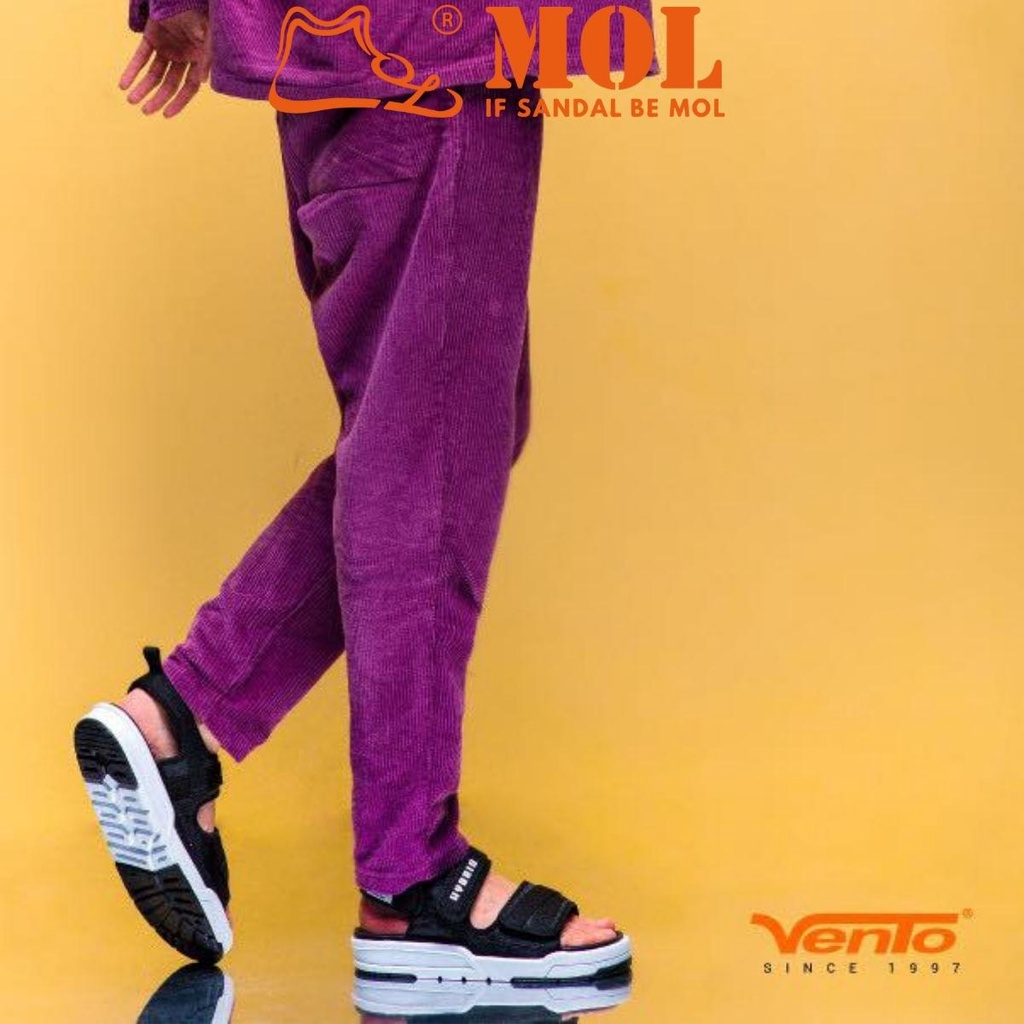 Giày sandal nam quai ngang Vento SD10035B màu đen có big size 44