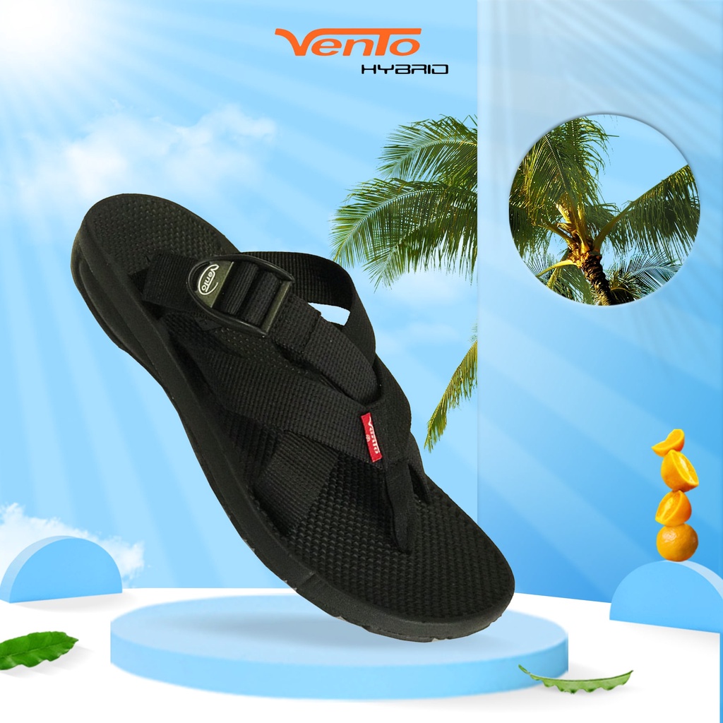 Dép nam quai chéo Vento VT1189B màu đen