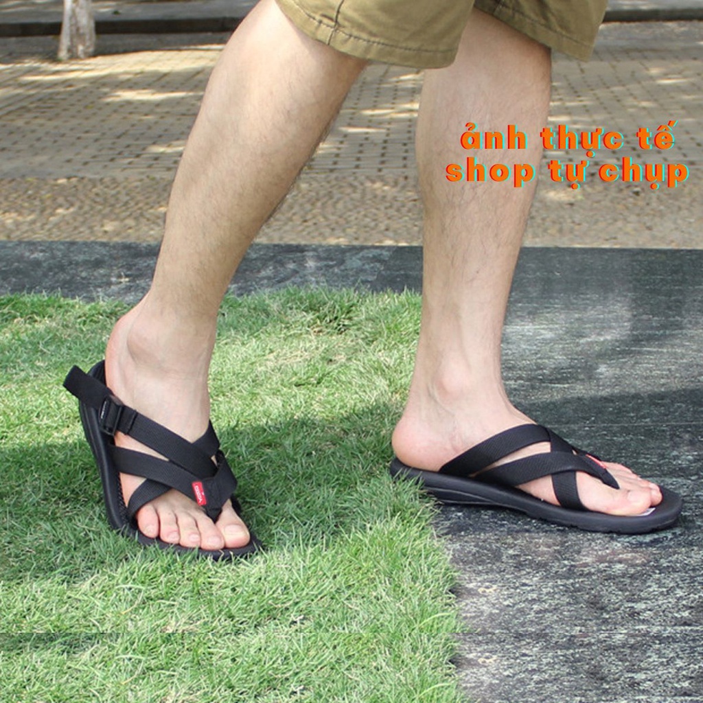 Dép nam quai chéo Vento VT1189B màu đen