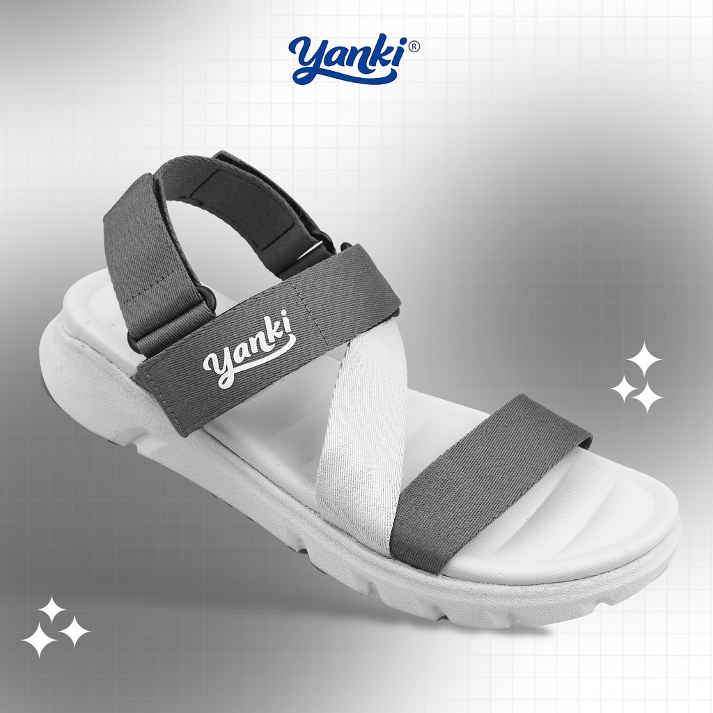 Giày sandal nam nữ unisex quai chữ Z hiệu  Yanki YY021G2 màu xám
