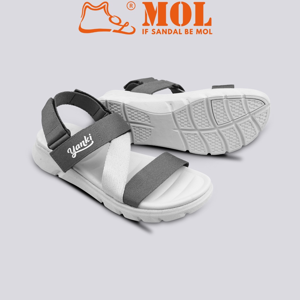 Giày sandal nam nữ unisex quai chữ Z hiệu  Yanki YY021G2 màu xám