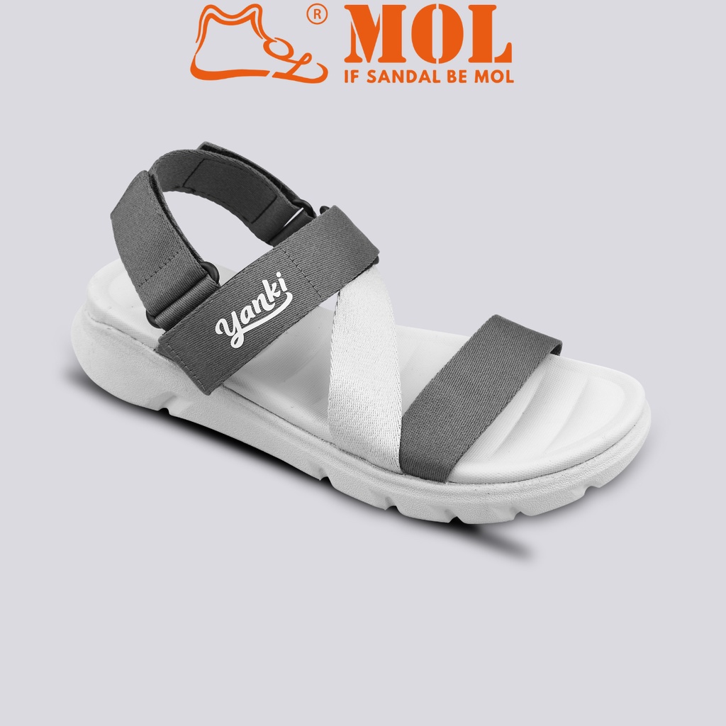 Giày sandal nam nữ unisex quai chữ Z hiệu  Yanki YY021G2 màu xám