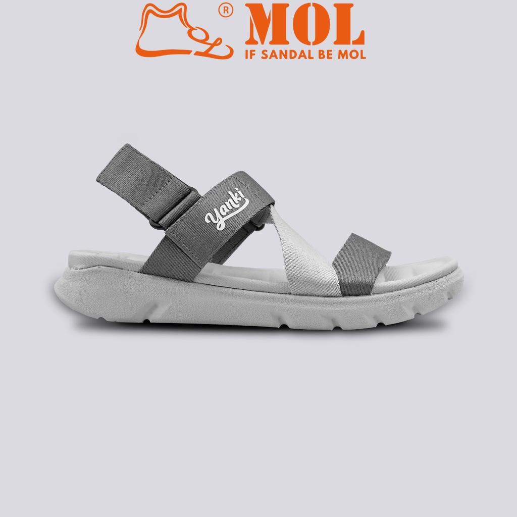 Giày sandal nam nữ unisex quai chữ Z hiệu  Yanki YY021G2 màu xám
