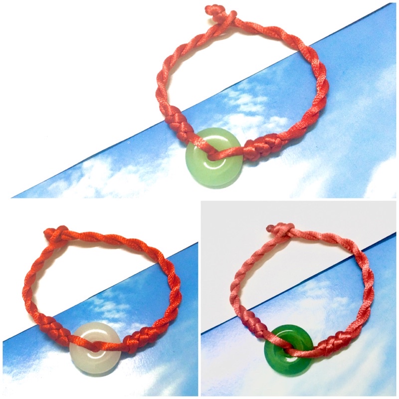 Vòng tay đỏ phối với Ngọc bội xanh may mắn- Vòng tay đồng điếu- cặp đôi nam nữ, tình bạn- thiết kế đẹp mắt