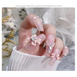 Set 2 Viên Charm Nơ Nhám Trang Trí Móng