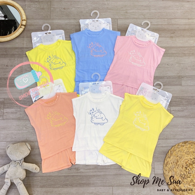 PUNCHUN Bộ Cộc Sát Nách Cho Bé Chất Liệu Cotton