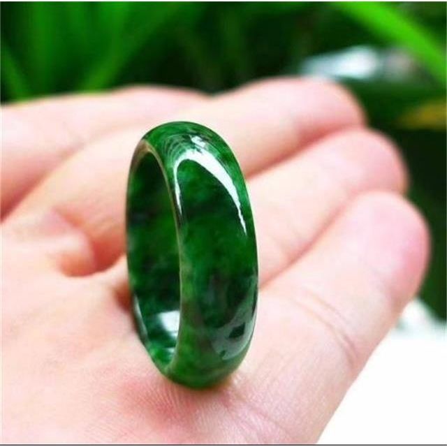 Nhẫn Hoa Màu Xanh Ngọc Bích Khô Màu Xanh Lá Hoàng Đế Raw g23.04.03 Cho Nam Và Nữ